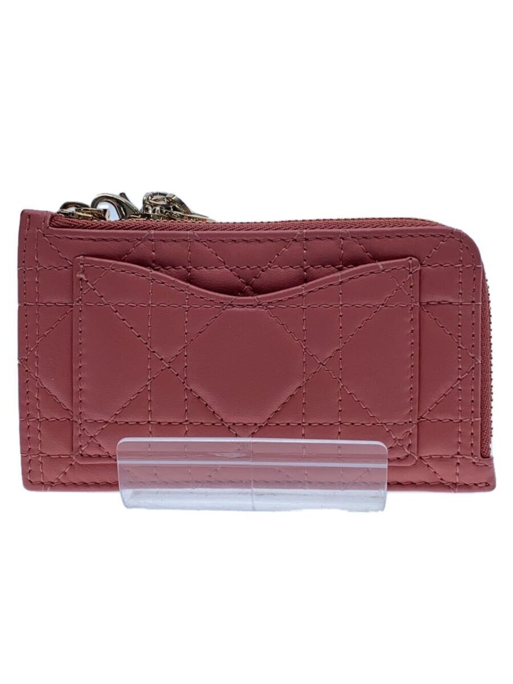 Christian Dior Compact Zip Card Leather Pink